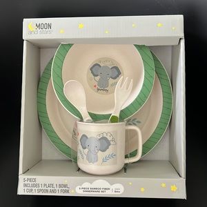 5 Piece Bamboo Fiber Dinnerware Set (Elephant)